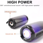 Boxa portabila Wireless Bluetooth, rezistenta la apa IPX7, Subwoofer, sunet Stereo cu lumini LED, alb 4 Boxa portabila Wireless Bluetooth, rezistenta la apa IPX7, Subwoofer, sunet Stereo cu lumini LED, alb
