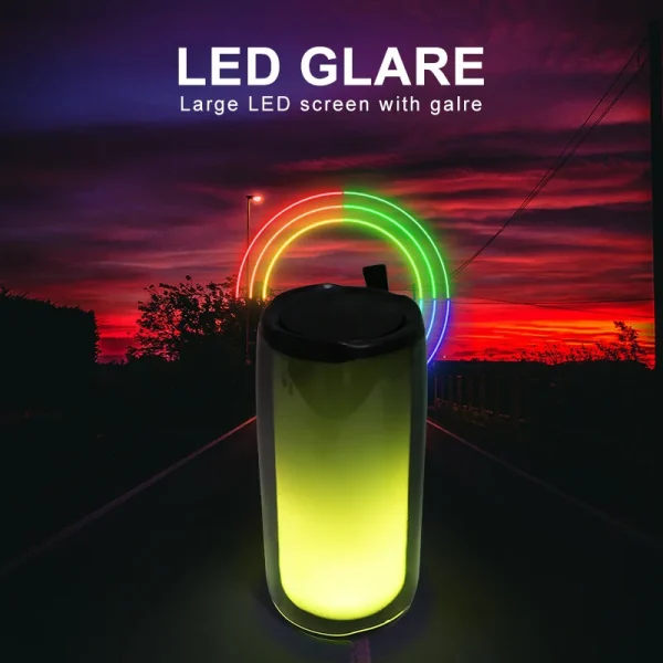 boxaaa Boxa portabila Wireless Bluetooth, rezistenta la apa IPX7, Subwoofer, sunet Stereo cu lumini LED, alb