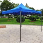 Cort Pavilion 3x3m Albastru Pliabil Cadru Metal pentru Curte, Gradina, Evenimente