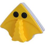 Stergator magnetic geamuri ABS, bumbac 16 x 13.5 cm galben, alb