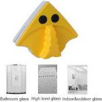 Stergator magnetic geamuri ABS, bumbac 16 x 13.5 cm galben, alb