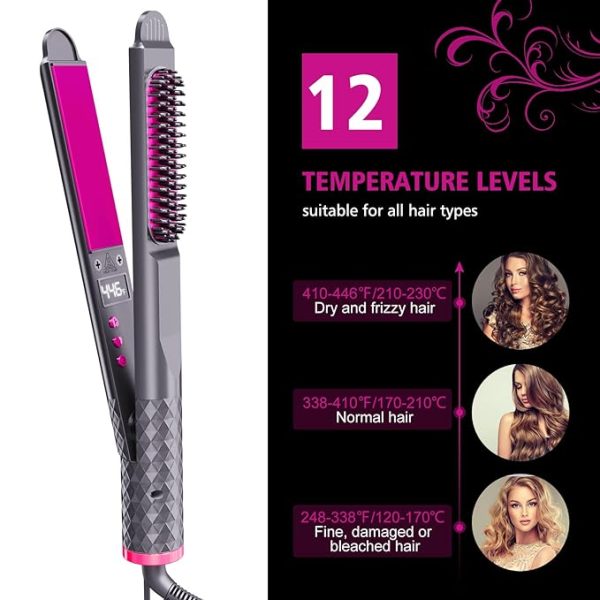 Placa Electrica 3 In 1,  Pentru Par Ondulat Sau Drept, Uscat sau umed, Gri/Mov