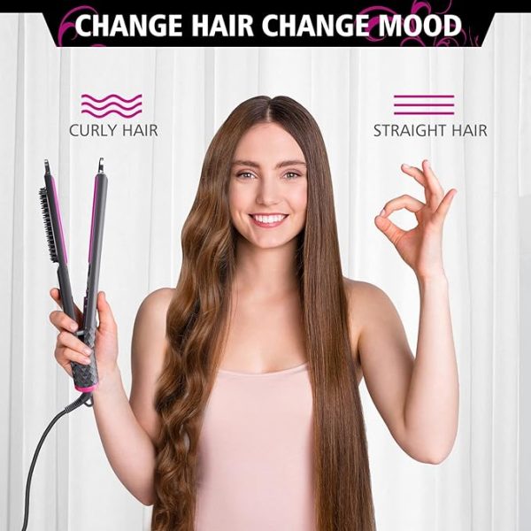 Placa Electrica 3 In 1,  Pentru Par Ondulat Sau Drept, Uscat sau umed, Gri/Mov