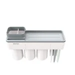Organizator cu suport 3 pahare magnetice si 6 periute de dinti