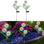 Set 2x Lampa solară decorativă cu flori de papadie