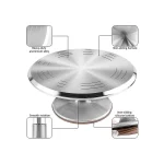 Platou cu picior rotativ pentru decorat tort, aluminium, diametru 30 cm si picior antiaderent 2 Platou cu picior rotativ pentru decorat tort, aluminium, diametru 30 cm si picior antiaderent