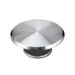 Platou cu picior rotativ pentru decorat tort, aluminium, diametru 30 cm si picior antiaderent 1 Platou cu picior rotativ pentru decorat tort, aluminium, diametru 30 cm si picior antiaderent