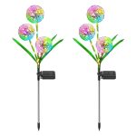Set 2x Lampa solară decorativă cu flori de papadie
