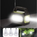 Radio cu lampa multifunctionala, panou solar si 3 Becuri 5 Radio cu lampa multifunctionala, panou solar si 3 Becuri