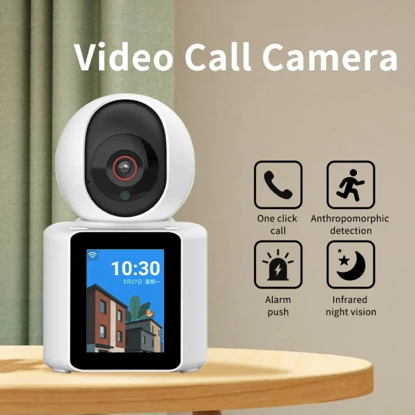 Camera video comunicare bidirectionala, ecran de 2.8 inch, poate initia apeluri telefonice video