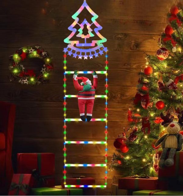 bradut Scara pentru Mos Craciun , LED, metal/plastic, multicolor, 25 x 160 cm model bradut