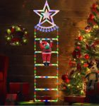 Scara pentru Mos Craciun , LED, metal/plastic, multicolor, 25 x 160 cm model stea