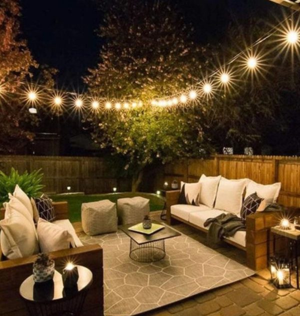 Ghirlanda Luminoasa, Felinar, 10M cu 10 Becuri, Interconectabile, Cablu Negru, Lumina Calda